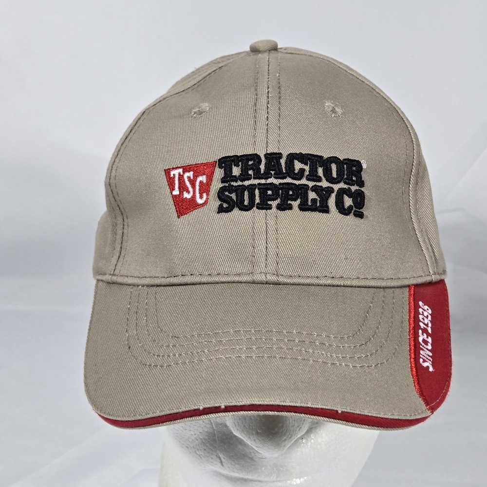 Tractor Supply Co Hat Cap TSC Adjustable Strapback  Thick Brim Brown Since 1938